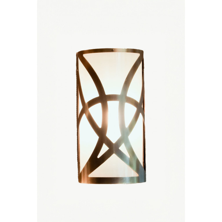 Wall lamp 30 cm, metal with plexiglass, diameter 15 cm 